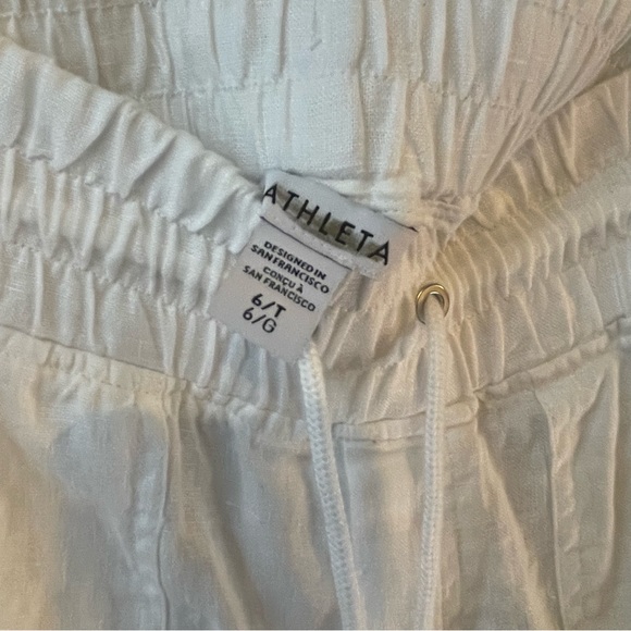 NWT Athleta White Cabo Linen Jogger 6T tall - Picture 13 of 13